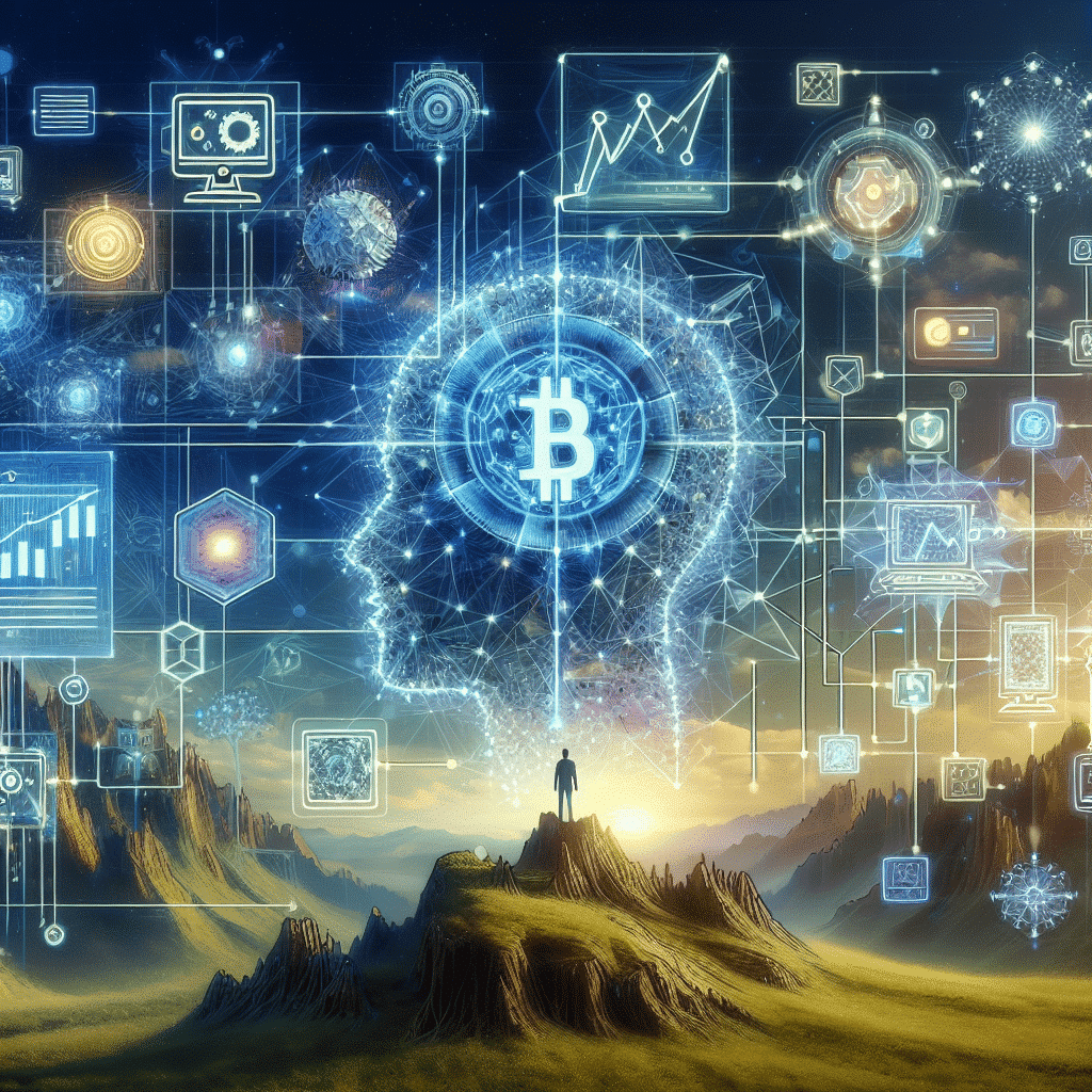 Digital representation of crypto signal apps illustrating the balance between convenience and reliance with AI technology.