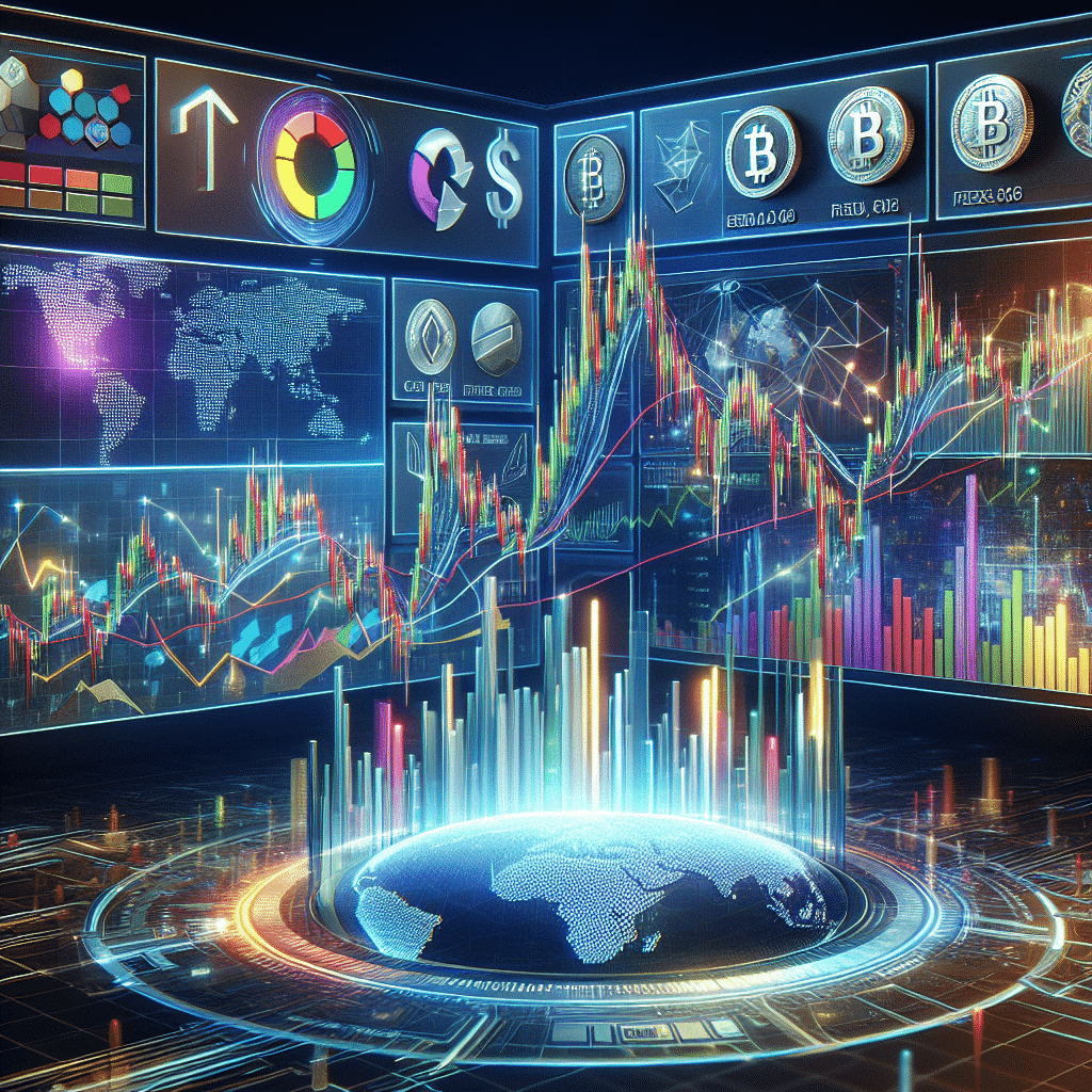 Digital charts and financial markets showcasing strategic insights through free crypto trading signals.