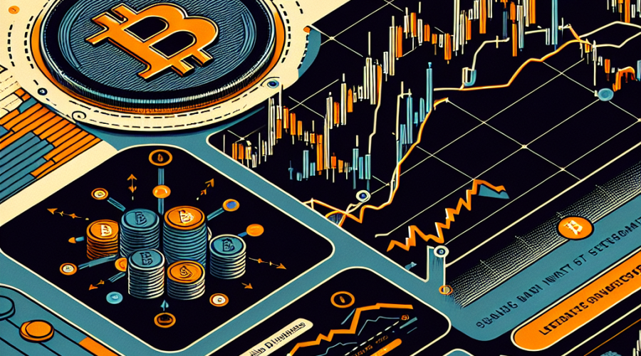 "Bitcoin price chart illustrating a sharp decline with bearish divergence symbol and rising liquidation graphic in shades of Orange and Dark Blue, embellished with Midnight Blue accents. Image also carries a textual message 'Bitcoin: Waning Investor Demand and Market Uncertainty'."