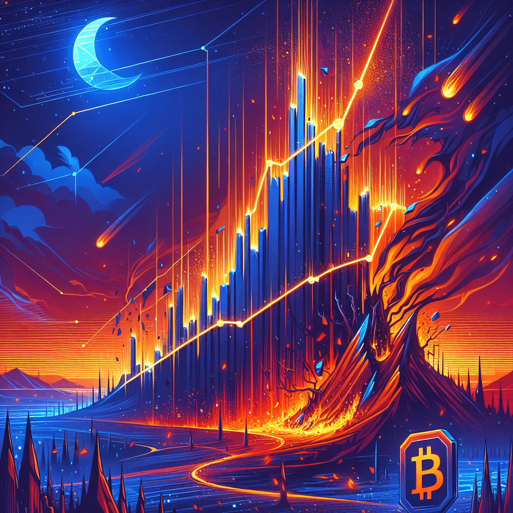 "Logo del juego Ember Sword, un MMORPG basado en blockchain, lamentablemente cerrando sus operaciones. Se muestra un gráfico declinante que simboliza la caída del precio de su token nativo, EMBER, sobre un fondo azul oscuro con destellos de azul medianoche. El naranja, representativo del ardiente espíritu de Ember Sword, resalta en la imagen. Tamaño: 1200 x 628 píxeles."