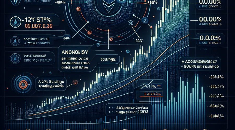 "SEO Alt-Text: Graphical depiction of Onyxcoin (XCN) price surge with line trend, key resistance points, and trading volume increase, including key article points and date of surge overlay, branded with company logo."