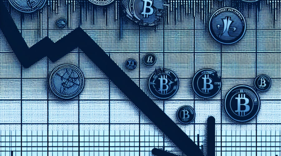 "Dark blue Bitcoin value trend line chart showing a descending value to $99,000, overlaid with Bitcoin logo-stamped coins, against a white background. Emphasized by 'Bitcoin Value Drops!' title in bold, midnight blue and 'US-Iran Conflict Impact & Key Support Levels' subtitle in orange. Image sized 1200 x 628 pixels."