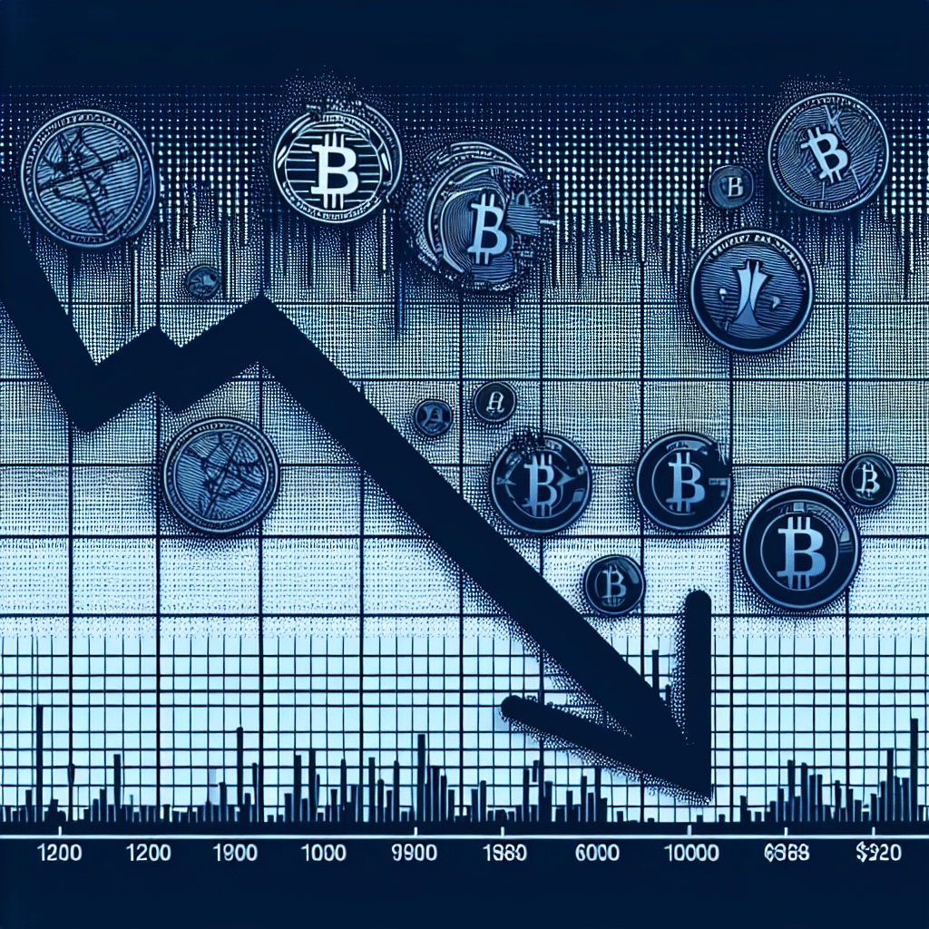 "Dark blue Bitcoin value trend line chart showing a descending value to $99,000, overlaid with Bitcoin logo-stamped coins, against a white background. Emphasized by 'Bitcoin Value Drops!' title in bold, midnight blue and 'US-Iran Conflict Impact & Key Support Levels' subtitle in orange. Image sized 1200 x 628 pixels."