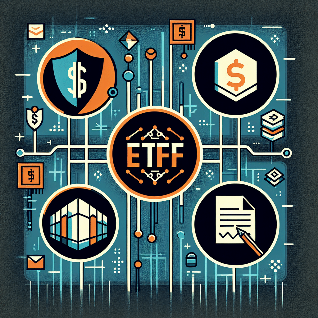 "Stylized financial-themed graphic image featuring Canary Capital, U.S. Securities and Exchange Commission, and Crypto.com logos overlaying a blockchain network design. Includes ETF and document icons representative of Cryptocurrency ETF and S-1 filing. Color scheme dominated by Canary Capital's brand colors, Orange (#FF9811), Dark Blue (#000D43), and Midnight blue (#021B88). This image is 1200 x 628 pixels, ideal for a WordPress blog post, and accurately represents trading, investments, and financial growth in Cryptocurrency"
