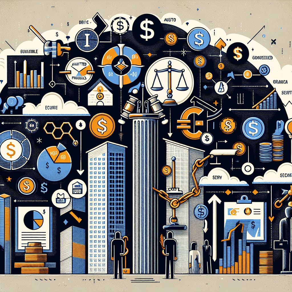 "Digital Assets Sector Maturation Infographic featuring elements of structured governance, audited financials, scalable revenue models and the evolution of start-ups to IPO-ready businesses. Includes symbols related to Circle, Gemini, Bullish public debuts and potential listings of blockchain services, evidence of regulatory clarity, all displayed in brand colors orange, dark blue, and midnight blue. Ideal for 1200x628 pixels."