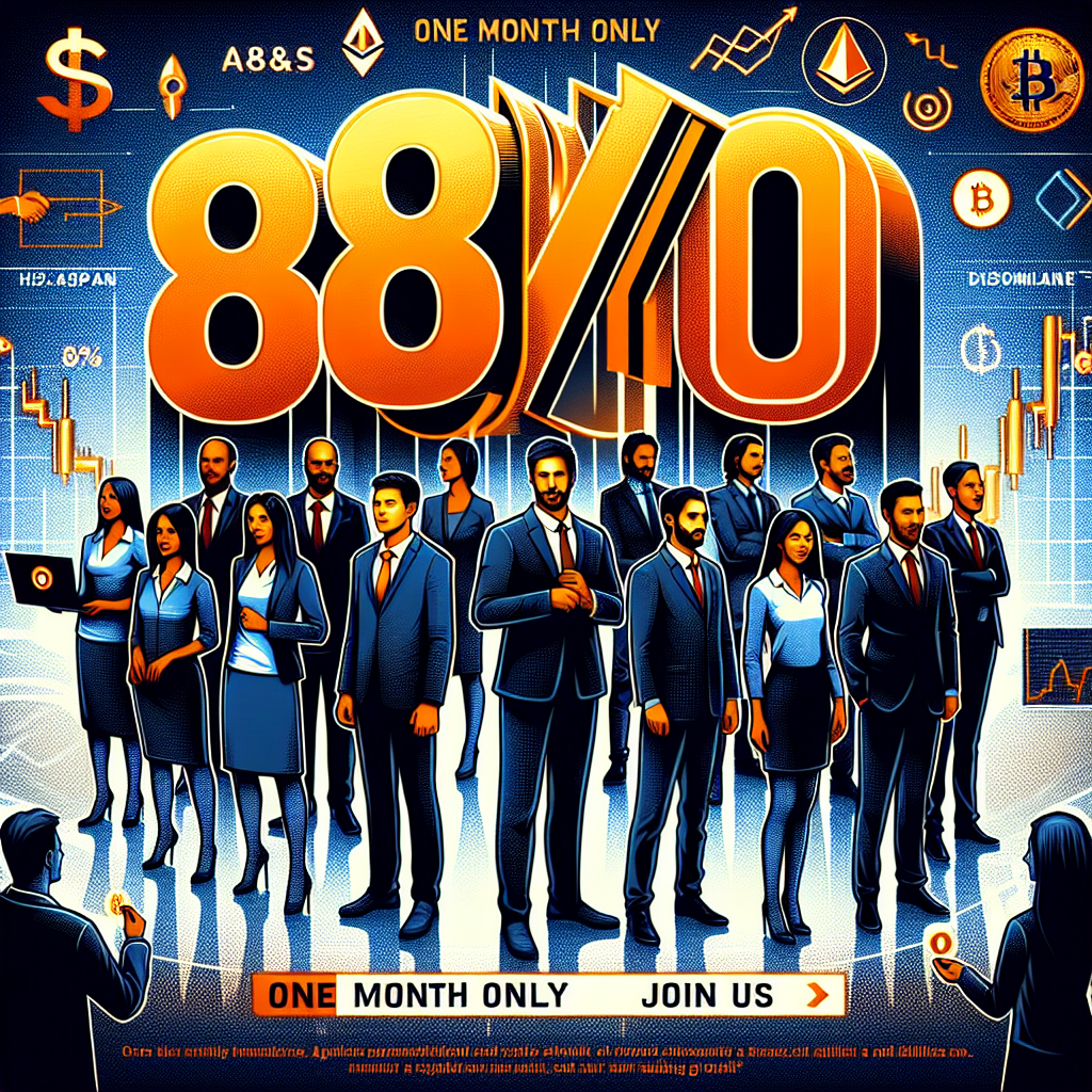 "Group of diverse individuals celebrating under an '80%' discount symbol in bold orange font, AltSignals logo and brand colors, text reading 'One month only. Join us at altsignals.io/join', crypto and forex signal icons symbolizing the business focus, all laid out in a 1200 x 628 pixels image showing the community growth of AltSignals."