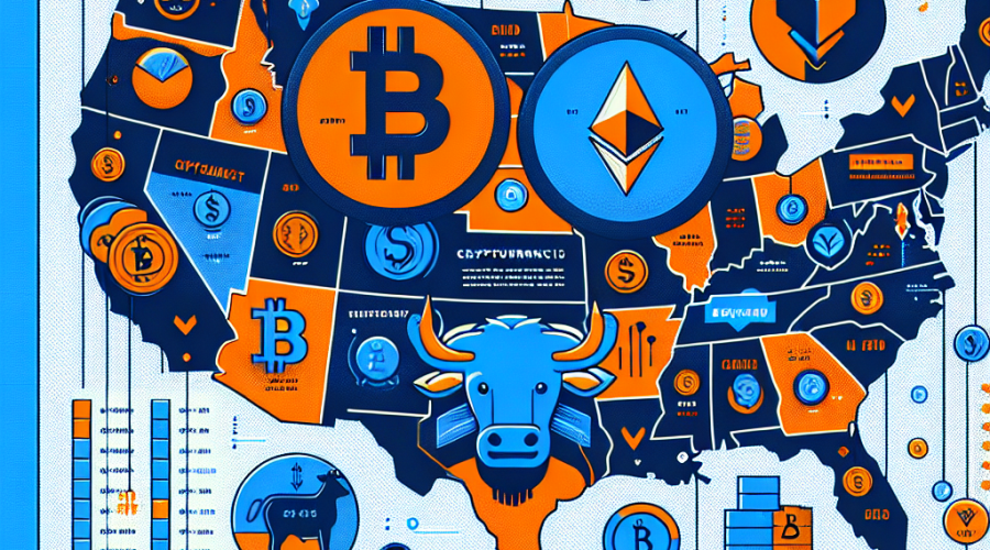 "Blue and orange infographic presenting Bitcoin and Ethereum coins, Moomoo logo, and a detailed US map showcasing crypto trading availability. Displays a list of 32 cryptocurrencies, each marked with a check. Key phrases such as 'Moomoo Crypto Launch', 'Largest Tradable Coin List for US', and 'Coinbase's CaaS Platform Partnership' are prominently highlighted. Image resolution is 1200 x 628 pixels."