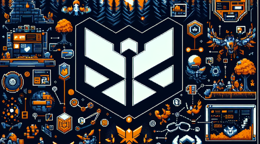 "Imagen temática de naranja y azul oscuro que muestra los logotipos de Tencent y Nexon con imágenes de juegos en línea en el fondo. Incorpora elementos de MapleStory y Dungeon & Fighter y elementos de blockchain, como una cadena y gráficos inspirados en tecnología para representar sus aspiraciones de blockchain. Superpón esto con elementos futuristas que significan el ecosistema Web3. Asegúrate de que el tamaño sea de 1200 x 628 píxeles".