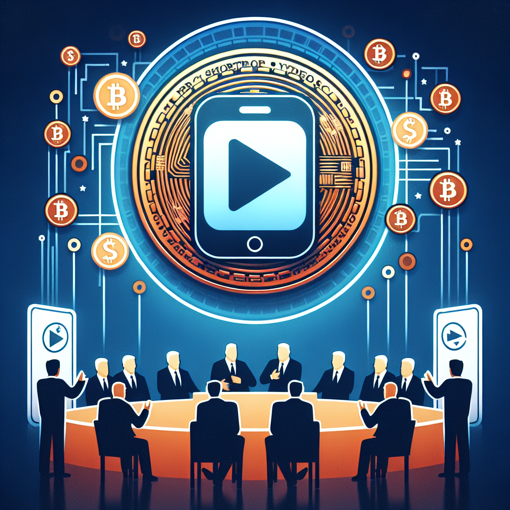 "SEO alt-text: Image of a smartphone flaunting the TikTok logo in brand colour Orange #FF9811, overlaid with a slightly transparent TRUMP memecoin, amidst a discussion between USA political bigwigs Rep. Brad Sherman and President Trump in the background, subtly casting hues of Dark Blue #000D43 and Midnight Blue #021B88. The designed image is 1200 x 628 pixels ideal for website optimization."