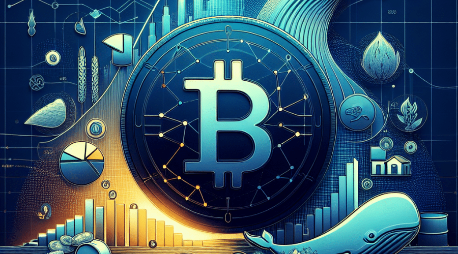 "Imagen de una moneda Chainlink rodeada de representaciones simbólicas de activos del mundo real, con un gráfico de líneas que indica una tendencia de crecimiento en el fondo, color azul medianoche. Icono de una ballena que representa a los 'LINK whales' incluído. Elementos superpuestos con el patrón armónico XABCD como sublay. Colores de la marca presentes: Naranja para indicar crecimiento, y Azul Oscuro para la moneda Chainlink. Texto 'Chainlink Price Potential Rebound' en énfasis en el área focal de la imagen."