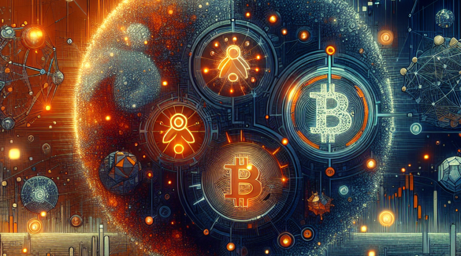 "1200x628 px image showcasing the integration of AI tools ChatGPT 4o and Grok 3, in orange, dark and midnight blue color scheme. The image suggests enhanced cryptocurrency research in the altcoin market using AI technology."