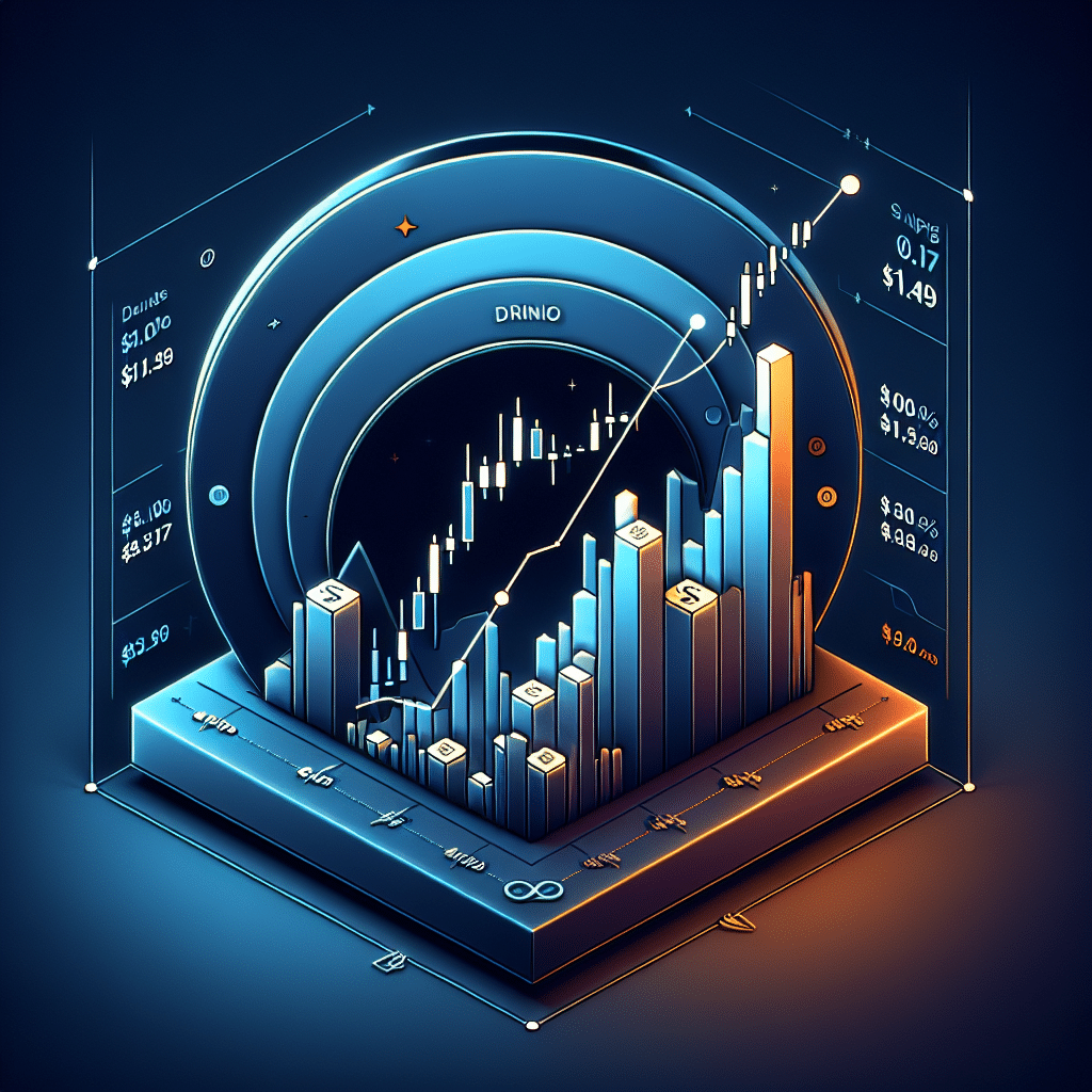"SEO Alt-Text: Cardano cryptocurrency growth chart illustrates an upward trend, highlighting a key resistance point at $1.19, strong support at $0.49. The gradient background shifts from Midnight Blue #021B88 to Dark Blue #000D43, with the text 'Cardano Targets $1.19' in white and Orange #FF9811 accents. Image size is 1200 x 628 pixel."