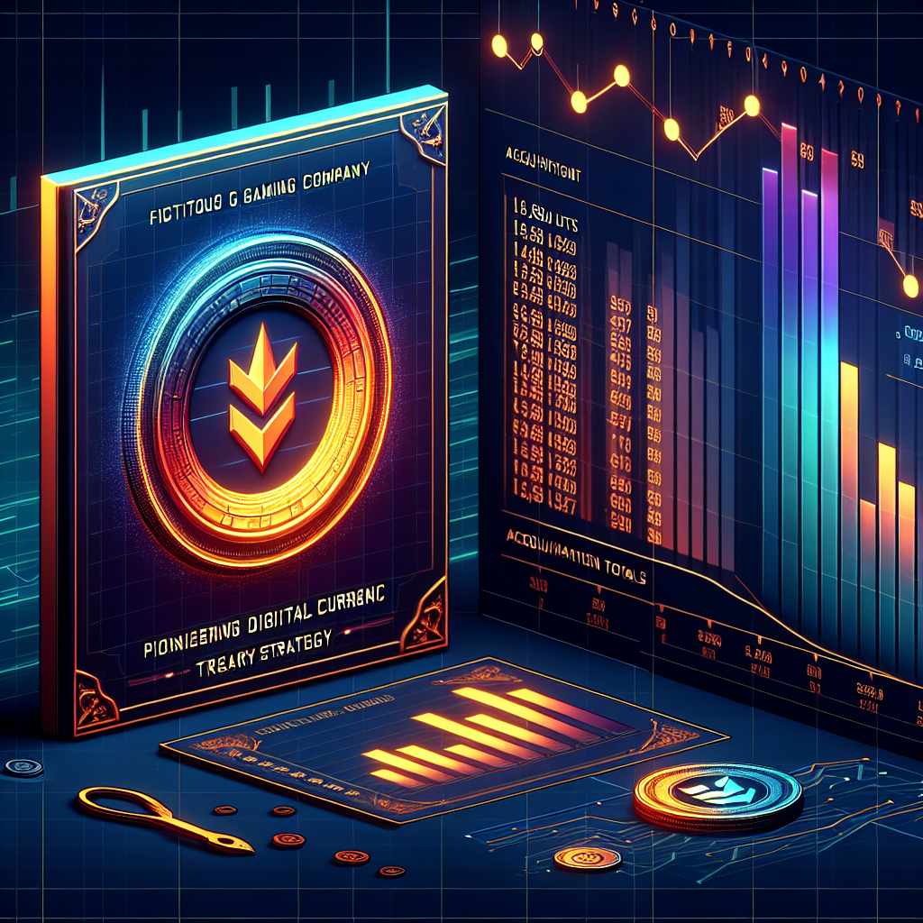 "SharpLink Gaming logo in Dark Blue and an illustrated Ethereum coin in brand color Orange against a Midnight Blue background displaying a data stream for acquiring Ethereum. A ledger panel showcases acquisition figures '16,374 ETH' and '.85 million'. The Dark Blue text 'SharpLink's Pioneering ETH Treasury Strategy' is integrated at the bottom of the image emphasizing SharpLink's innovative approach to cryptocurrency management."