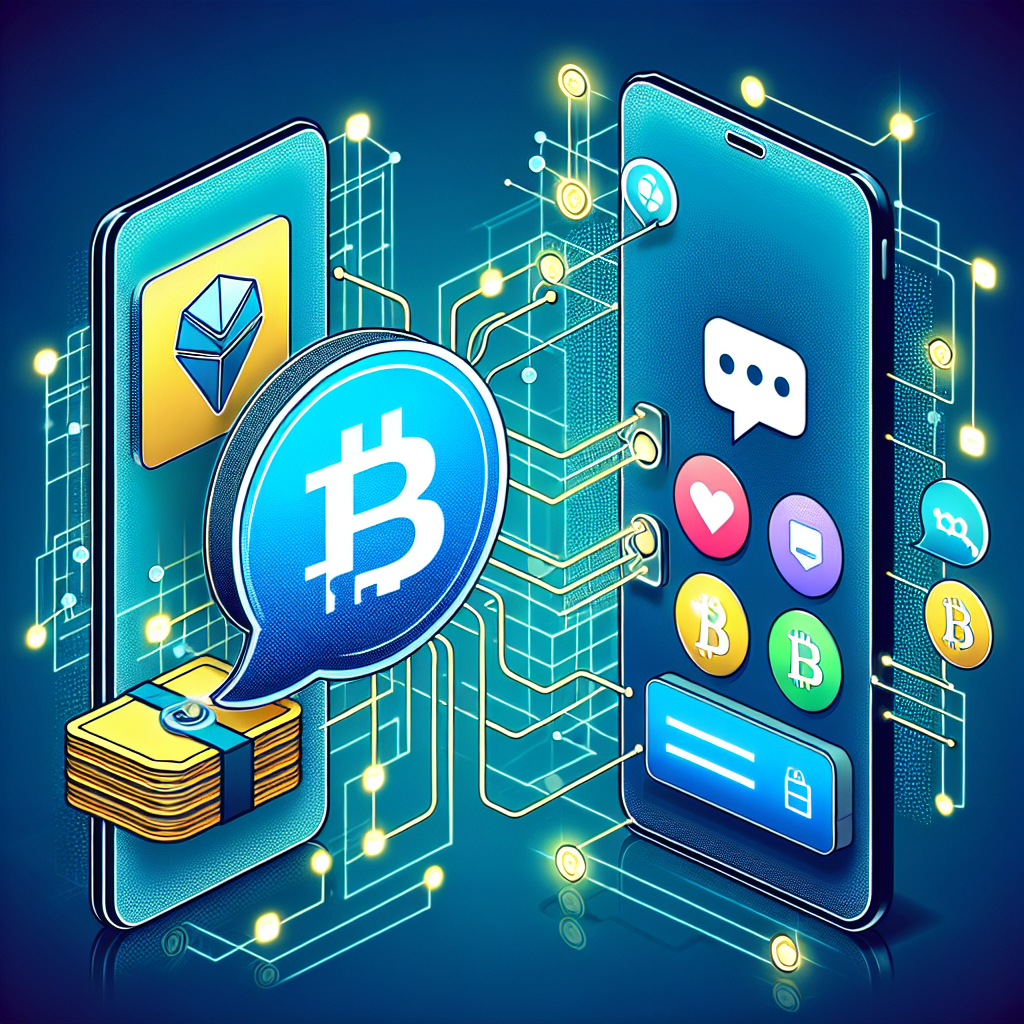 "Telegram logo and TON Wallet icon merging together, emerging from a smartphone screen, surrounded by a variety of TON ecosystem applications in vibrant brand colors, along with subtle blockchain-related illustrations, representing digital wallet integration in the Telegram application."