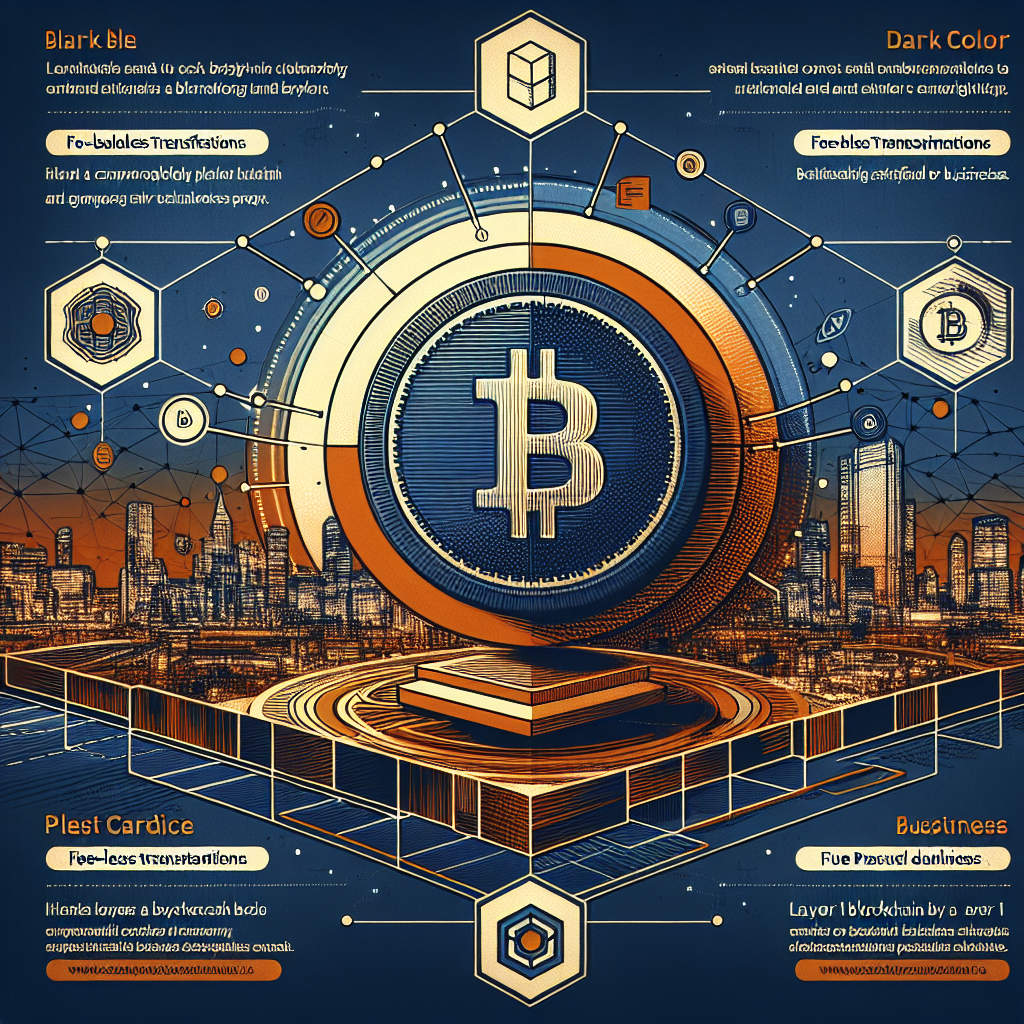 "1200x628 pixel diagram showcasing the 'Stable' Layer 1 blockchain with Tether USDT token highlighted in vibrant orange (#FF9811), against a backdrop of a futuristic cityscape signifying the evolution of stablechain. Dark blue (#000D43) and midnight blue (#021B88) graphical elements symbolize high-speed transactions and lower fees. Also features symbolic representation of gas-free transactions, debit/credit card integration, and enterprise features, with a nod to the phase-wise project development and Bitfinex's involvement. Perfect for a WordPress blog post on the subject of blockchain technology."