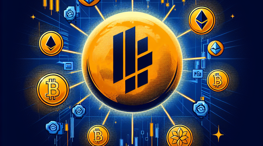 "Trump Media logo surrounded by bright Bitcoin, Ether, Solana, Cronos, and XRP tokens against a dark blue digital stock exchange backdrop, symbolizing the new Crypto ETF trading on the NYSE platform, with bold midnight blue overlay text highlighting 'Trump Media's New Crypto ETF' and smaller text listing the included cryptocurrencies at the bottom."