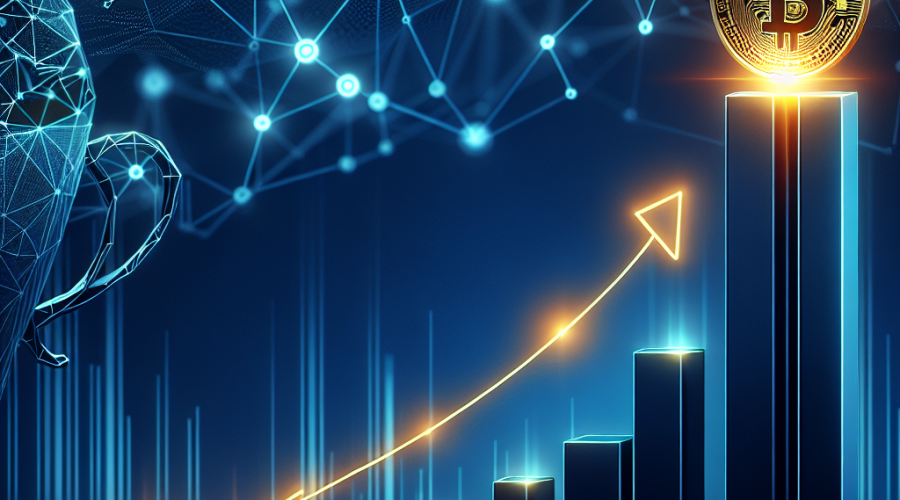 "SEO alt-text: Dark blue graph chart showing the bull run of XRP price against a network nod background, featuring an orange XRP symbol at the peak, a cup and handle pattern in the bottom right corner, and a midnight blue 'XRP Price Surge' header with 'Future Projections at .27' as a subheading, representing Ripple's calculated rise in the market."