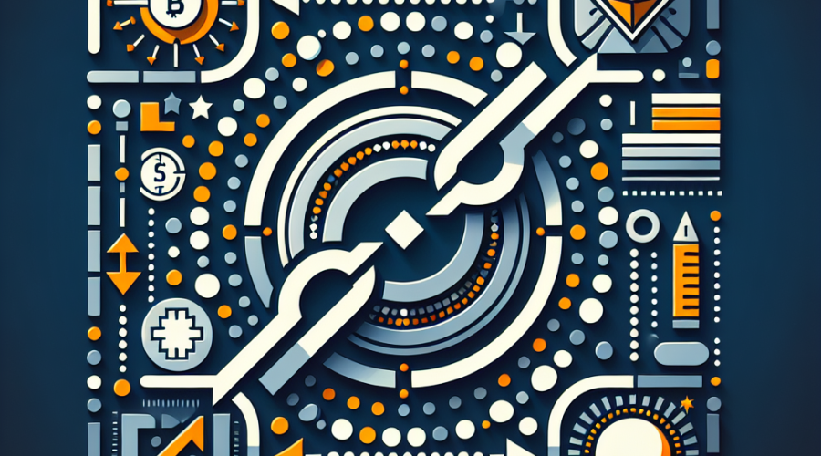 "2D abstract flat design illustrating blockchain symbols such as a chain, swap arrows, and stylized Ethereum and Solana logos, representing cross-chain swap. Includes graphical representation of $13.9 billion and $0.24 value, with 1inch logo. Background gradient transition from Dark Blue to Midnight blue, with Orange highlights."