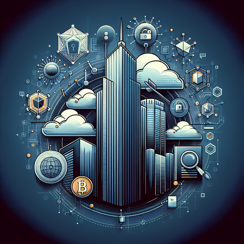 "Digital vector art depicting the Coinbase logo amongst symbols of ZKPs and Bank Secrecy Act document, illustrating the integration of cryptographic privacy tools for data security. Theme is highlighted by graphic representations of secured user data on a cloud storage backdrop, with critical elements in vibrant orange set against a dark to midnight blue gradient."