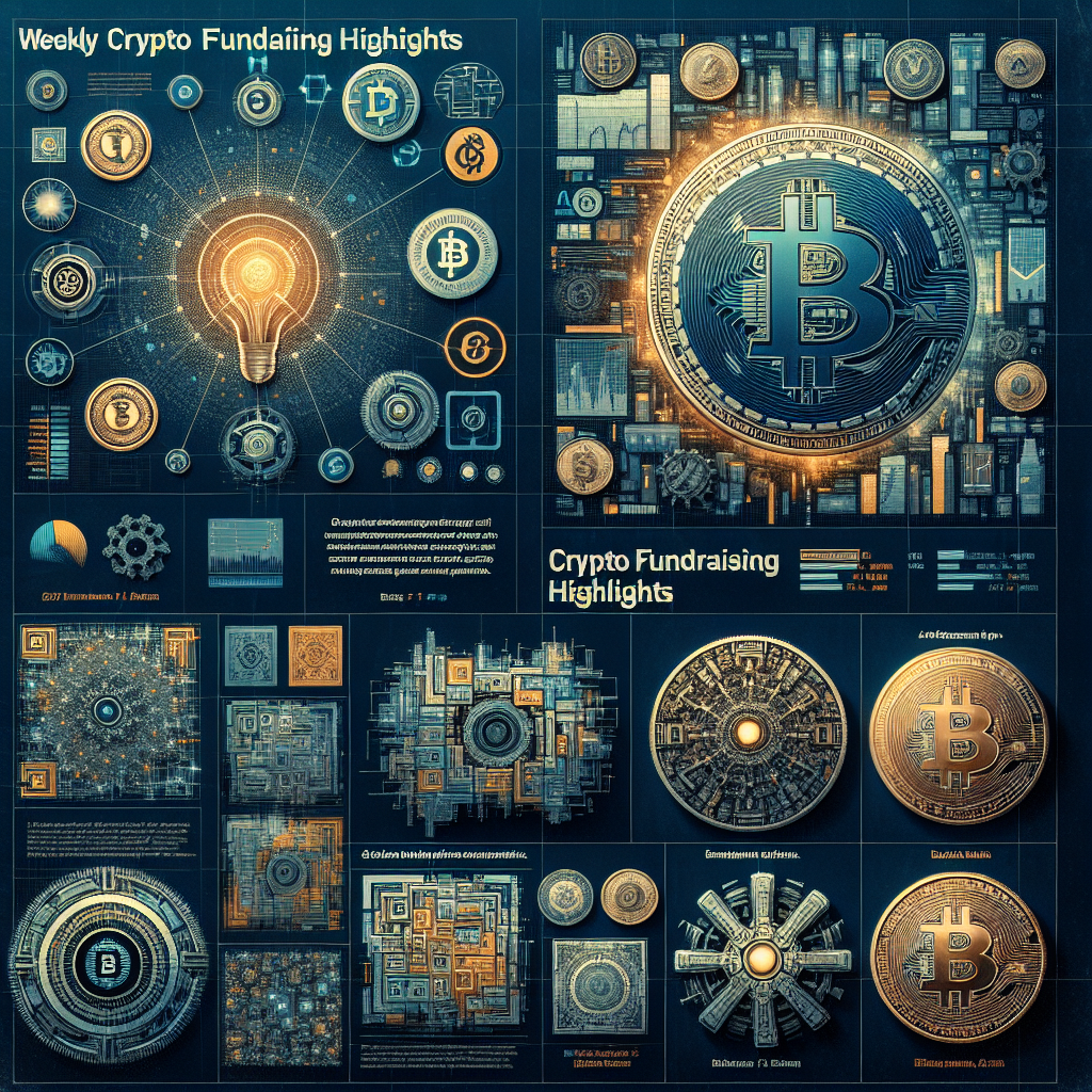 "A collage image showcasing cryptocurrency logos including Verb Technology, Ripple, Satsuma Technology Plc, Rail, Bit2Me, OpenMind, MANTRA alongside AI gears and currency symbols. The image is themed 'Weekly Crypto Funding Highlights' written in dark blue(#000D43) and acknowledges '.46 Billion raised in Major Crypto Projects' in a standout orange(#FF9811) hue. A azure footer notes 'Crypto Fundraising Week: Aug 3-9'".