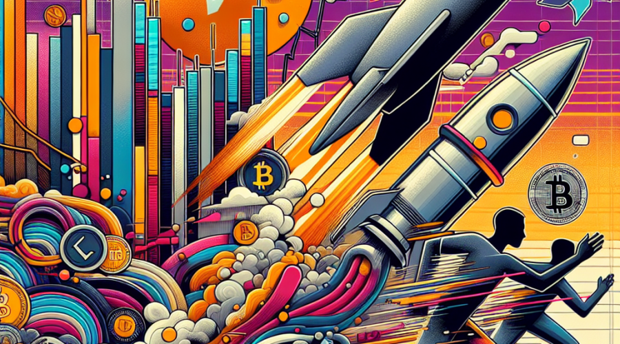 "Abstract 1200x628 image illustrating the surge in the crypto market with emphasis on Ethereum hitting new all-time highs while Bitcoin's dominance weakens. The image features stock market charts and key cryptocurrency symbols against a trendy backdrop in brand colours, representing the dynamic cryptocurrency marketplace. Notable movements in Zora and Lido DAO are highlighted, and there's a reference to Trump's executive order allowing digital assets in 401(k) plans, signaling a major shift in the traditional financial landscape."