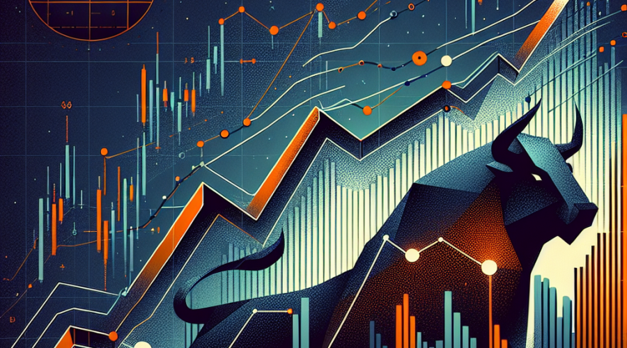 SEO Alt-Text: "Ethena's Strong Bullish Price Action Graph with Key Levels of $0.67 as Support and $0.96 Resistance, Fibonacci Retracement at $0.67, Substantial Volume Supporting Uptrend, and Bull Symbolizing Sustained Momentum in Orange, Dark Blue and Midnight Blue"