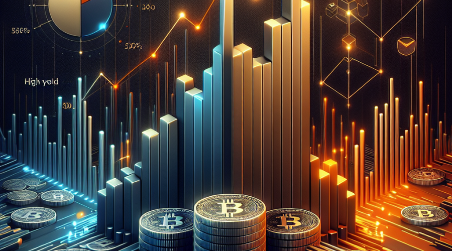 "Brand-themed graphic in orange, dark blue, and midnight blue, featuring a central rising bar graph with 'USDe' stamped coins symbolizing a 75% market cap increase. To the left, an icon marking Ethena's debut, and to the right, an illustration of high-yield staked USDe. A headline in the top corner announces USDe outperforming BTC ETF and Ethereum ETF inflows, while a steeply ascending line graph in the bottom right signifies the ENA token's 140% boost."