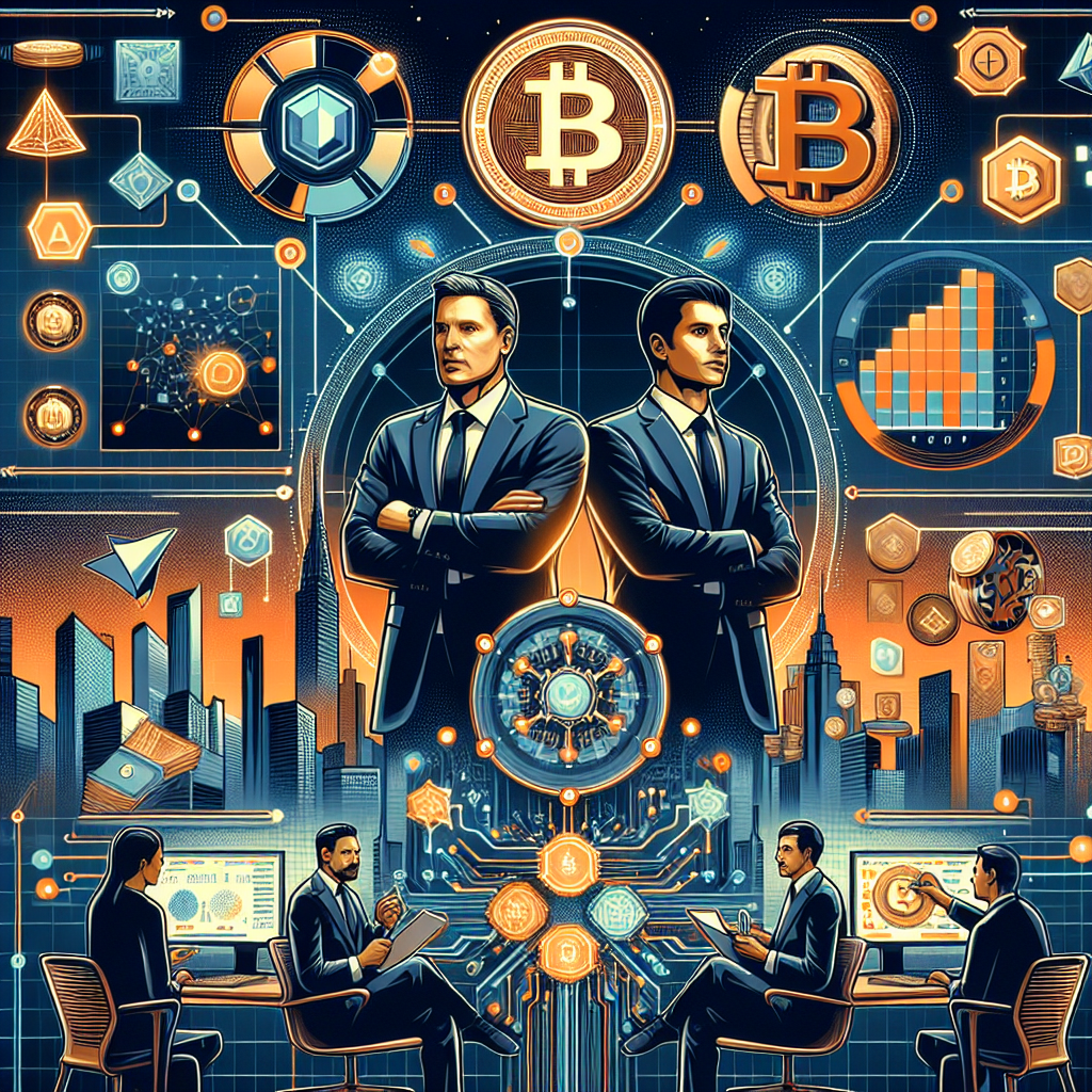"Blockchain-inspired image featuring Galaxy Digital logo and digital tokens overlaying a stock certificate representing GLXY tokenization by Superstate. Prominent displays of .4 billion market cap and  billion assets. Portraits of Mike Novogratz, CEO of Galaxy Digital, and Robert Leshner, founder of Superstate, are also included. A hint at traditional finance markets' shift towards on-chain is suggested through depictions of SEC and Project Crypto. Dominant colors are brand-specific orange (#FF9811), dark blue (#000D43), and midnight blue (#021B88). Image serves to highlight intersection of crypto and finance."