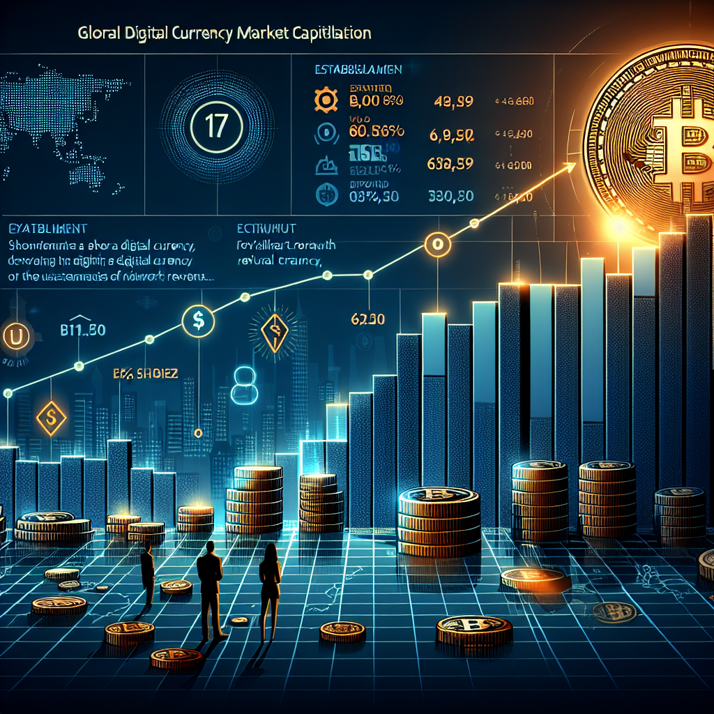 "Visual timeline highlighting USDG's significant market capitalization growth with important milestones, logos of Global Dollar Networks and partners Robinhood, Kraken, Galaxy Digital, Visa, ranking display of top 50 stablecoins with USDG as the 17th largest, digital cryptocurrency landscape backdrop, dark blue and orange foreground, midnight blue background, GDN's revenue-sharing model, and color-coded highlights — all in a 1200 x 628 pixels image."