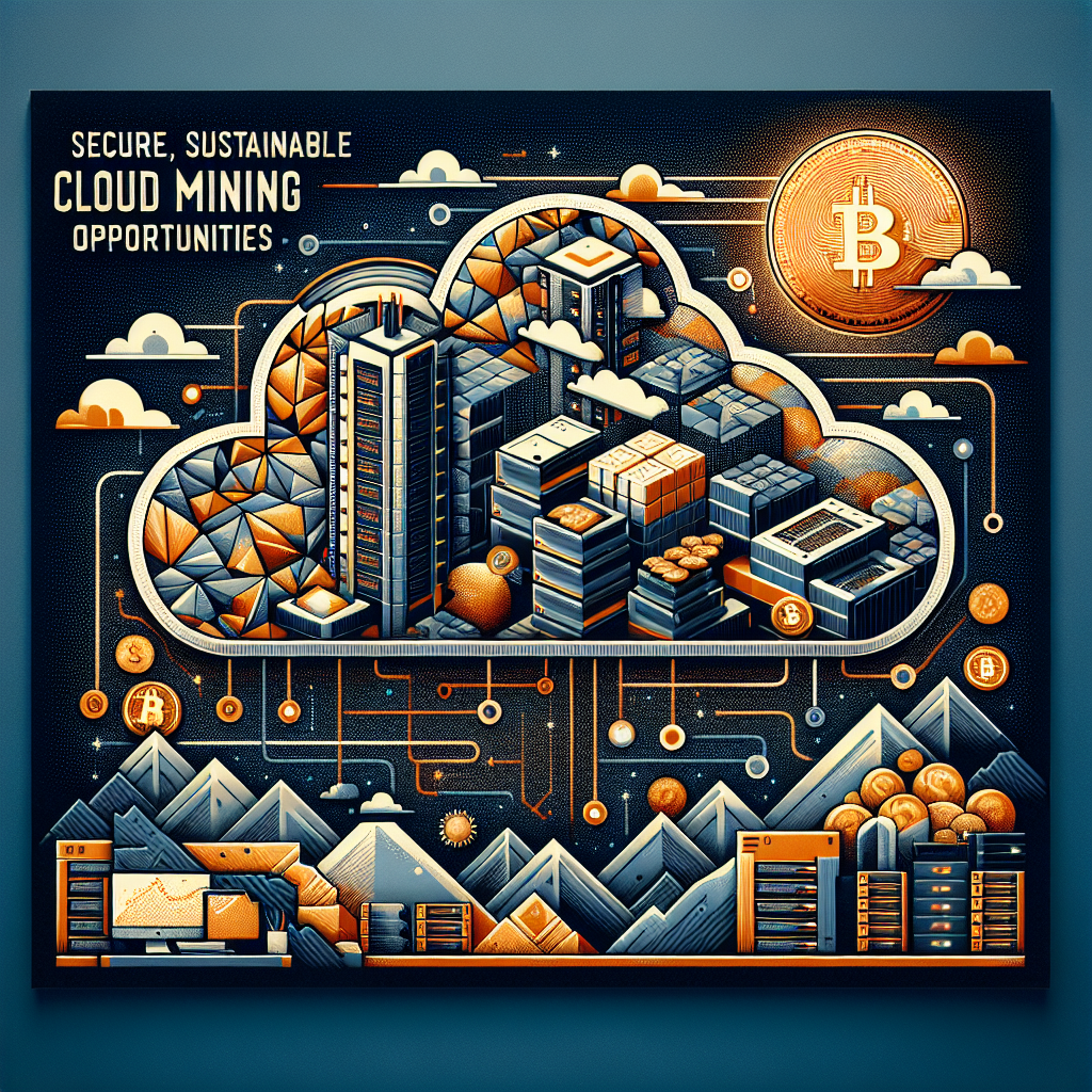 "Vibrant collage depicting GMO Miner's powerful cloud mining services, with a digital blockchain symbolizing XRP Ledger's transaction surge. The image showcases devices like computers and server racks to illustrate the digital mining process, all in dynamic shades of orange and midnight blue capturing the essence of secure and sustainable cryptocurrency mining. The phrase 'GMO Miner - Secure, Sustainable Cloud Mining Opportunities' is illuminated at the forefront. Image size: 1200 x 628 pixels."