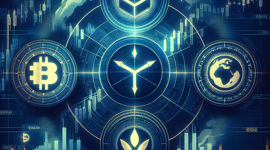 "Graphic image representing the impact of Goldman Sachs, Circle's USDC, and Tether's USDT on the continuously rising global financial market, focused on the 0bn stablecoin market, highlighted in engaging orange tones contrasting with deep blue background."