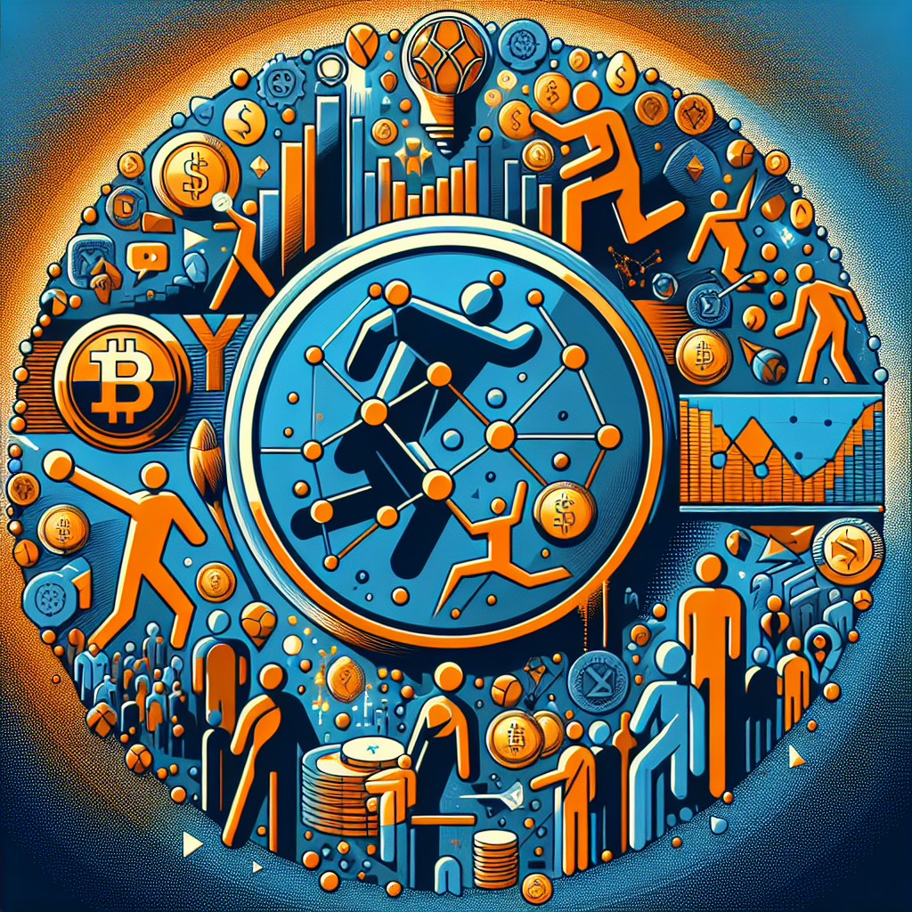"1200x628 pixel image showcasing the sports betting and gaming aspects of the XYZVerse Memecoin using vibrant shades of Orange (#FF9811) and Blue (#000D43, #021B88). Symbols indicating a striking m+ presale, dramatic token price surge and increased community adoption vividly reflect the dynamic investment hype and momentum around the coin."