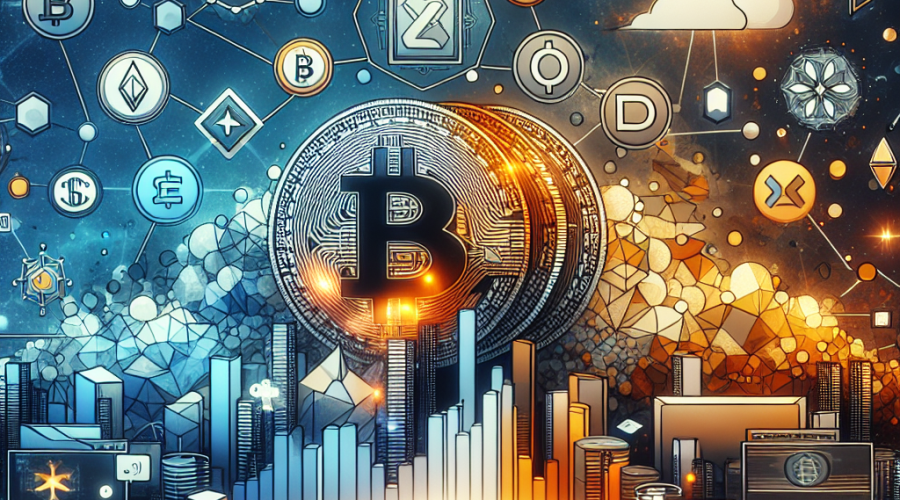 "Lygos Finance logo featured on a virtual finance landscape, illustrating concepts of non-custodial Bitcoin-backed lending with Bitcoin and Ethereum symbols, bilateral agreements via DLCs, and secure transparency for lenders and borrowers. Background suggesting past bitcoin lending crises with a bright path leading towards Lygos, symbolizing a new era in the bitcoin credit market. Key visual elements in brand colors Orange: #FF9811, Dark Blue: #000D43, and Midnight Blue: #021B88."