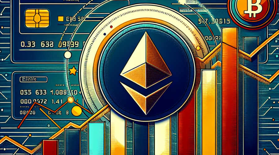 "Digital illustration of the Ethereum Layer 2 network Mantle's logo with vibrant growth lines, Swiss bank account-inspired design, Mastercard symbols, and significant percentages 0.93, 23%, and 63.6% showcasing a positive token surge. Image features a subtle hint of Ethereum through illustrated well of coins, in brand colours Orange: #FF9811, Dark Blue: #000D43, Midnight blue: #021B88. Designed in 1200 x 628 pixels for the new UR app launch."