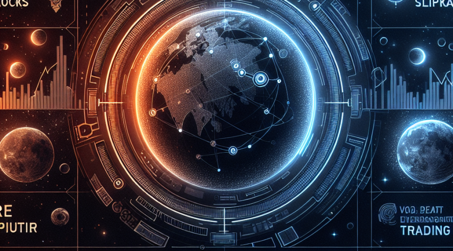 "Digital trading platform interface featuring high-caliber private companies like SpaceX, OpenAI, Neuralink on a futuristic background. Includes transparent text overlay saying 'Pre-IPO stocks', 'Zero Slippage', and '24/7 Trading' in brand colors of Orange, Dark Blue, and Midnight Blue. Also highlights collaboration with representative graphics of Jupiter. Image sized 1200 x 628 pixels, optimized for a WordPress blog post."