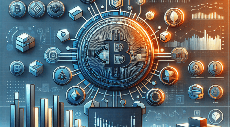 **SEO Alt-Text for the Provided Image Prompt:** Sleek modern workspace image sized 1200x628 pixels visually representing BlackRock’s cautious approach to crypto ETFs, with digital charts and ETF graphs in the background. Bitcoin and Ethereum symbols are prominent, while the XRP symbol appears semi-transparent to signify pending evaluation. Subtle regulatory motifs like balance scales and compliance icons highlight scrutiny. The design uses BlackRock’s brand colors: orange #FF9811, dark blue #000D43, and midnight blue #021B88, conveying authority and professionalism in crypto asset evaluation.