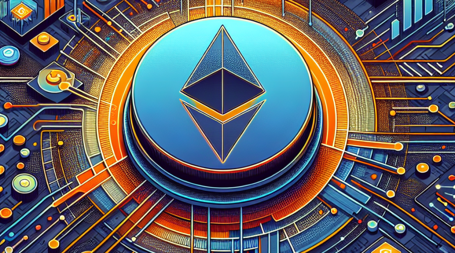 **SEO Alt-Text:** Futuristic digital illustration of Ethereum Layer-2 scaling revolution for 2025, featuring a bold Ethereum logo at the center, dynamic network lines, abstract tokens, and digital buildings symbolizing financial institutions, with subtle political motifs interwoven with blockchain elements. The image uses an energetic orange, dark blue, and midnight blue color palette, reflecting rapid blockchain innovation and tokenization trends, perfect for a professional WordPress blog header on crypto technologies.
