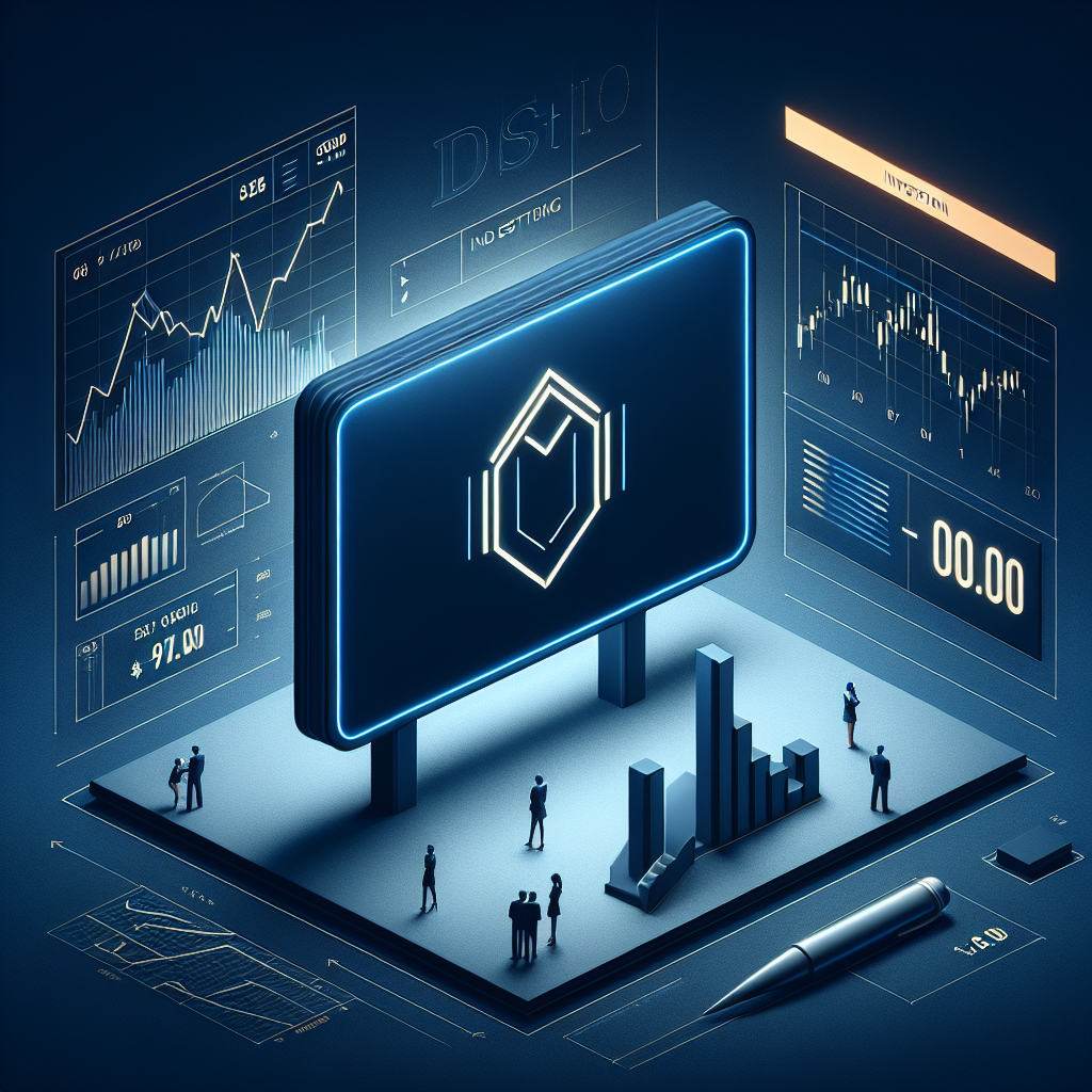 "Modern, minimalist business scene featuring the Gemini logo in Midnight blue (#021B88) prominently displayed on a billboard, backed by a subtly depicted Nasdaq logo, symbolizing investment support. Additionally, incorporates a visual representation of a rising stock ticker or graph in Orange (#FF9811), illustrating an ongoing IPO. Image dimensions: 1200 x 628 pixels, set against a Dark Blue (#000D43) background."