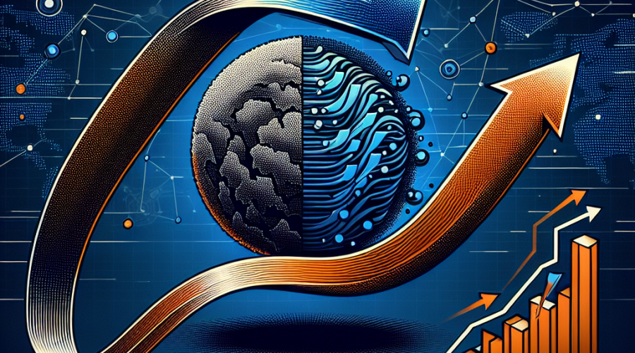 "Digital transformation of a grayscale XRP coin into a vibrant orange and blue mXRP token, symbolizing high yield potential in the DeFi ecosystem with an ascendant line graph, all set against a backdrop of globally interconnected network nodes in brand colors Midnight Blue and Dark Blue."