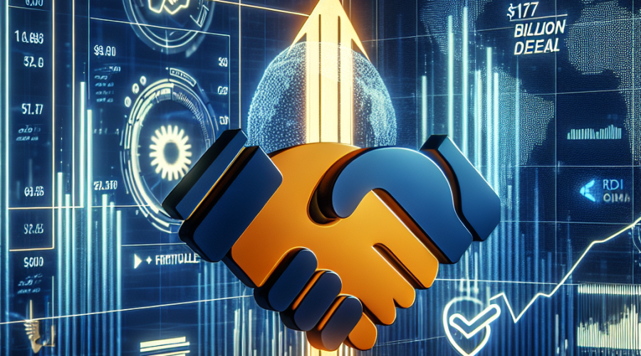 3D illustration of Nebius Group logo skyward over stock market chart with Microsoft and Nebius handshake icon signaling .4 billion deal, featuring graphic processing units and AI symbols overlaid in brand colors, arranged for optimal image size of 1200 x 628 pixels.