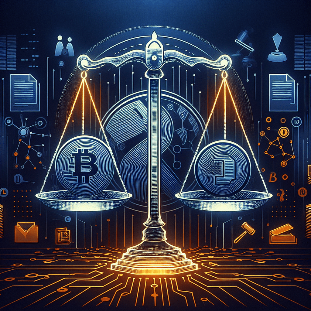 "Regulatory concerns symbolized by scales with digital coin and legal documents, blurred OKX logo, Hyperliquid, and Aster in the background. Enhanced with a semi-transparent Midnight Blue layer and highlighted in orange and dark blue, with 'Navigating Regulatory Concerns in DeFi' on top in orange and 'OKX's Unreleased Perpetual Trading Platform' beneath in dark blue. Image size is 1200x628 pixels."
