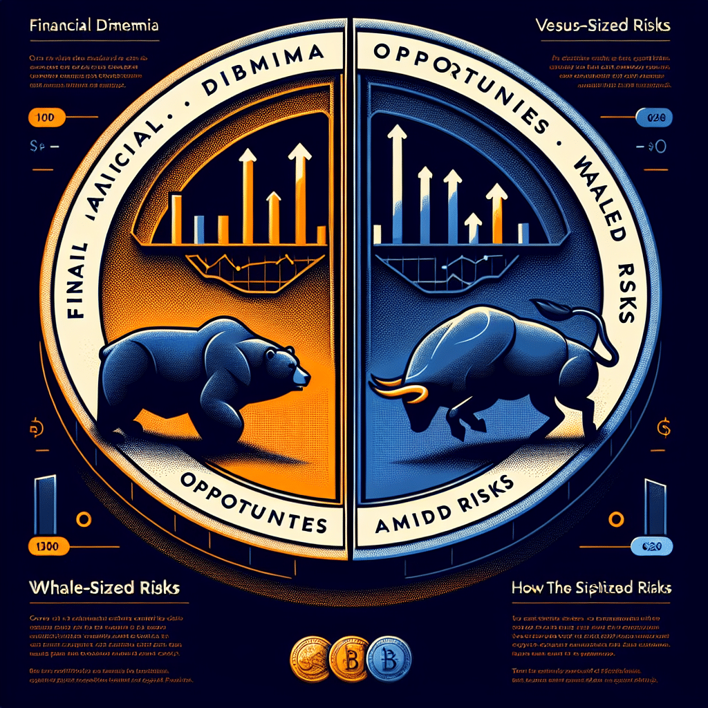 "SEO Image of a Bull and Bear in battle, representing market trends on a coin-style battlefield with a Trump Coin logo and relevant investment headlines in prominent Orange, Dark Blue, and Midnight Blue colors, integrating the brand's visual aesthetic."