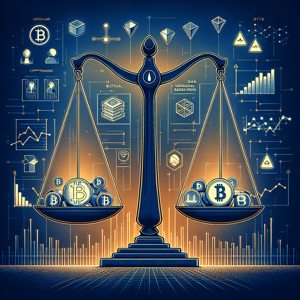 "Balanced scale infographic contrasting Bitcoin, cryptocurrency and DAT symbols with imagery of regulators SEC and Finra, against a polished midnight blue backdrop featuring lines portraying unusual trading patterns. Caption 'Regulatory scrutiny on Crypto Trading Patterns' visibly placed in the center."