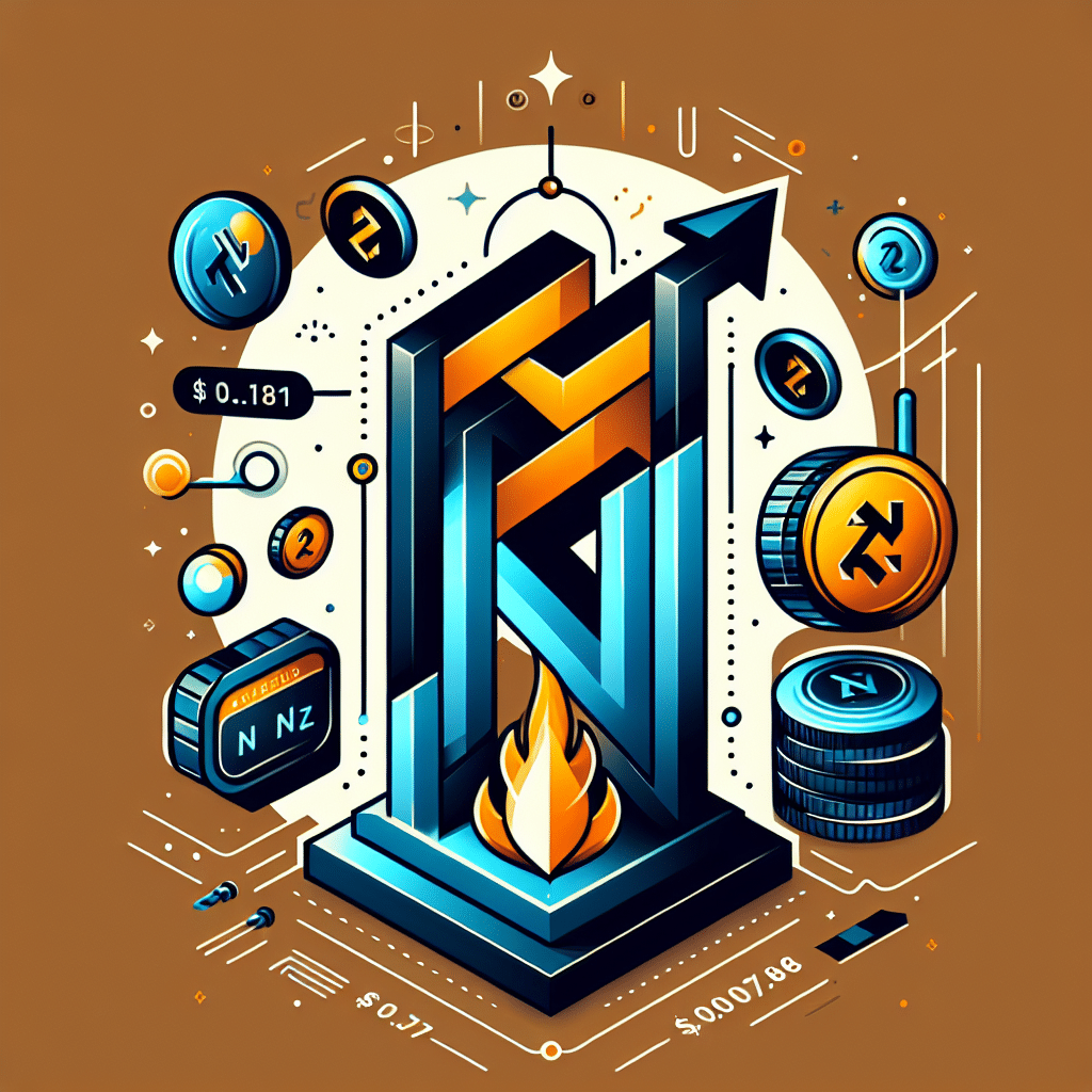 **Great SEO Alt-Text:** Modern graphic featuring the Algorand (ALGO) logo and token symbol ascending from a $0.18 price base, overlayed with a candlestick chart showing consolidation and possible breakout above resistance, highlighted by arrows to $0.1841 and $0.20. The design includes sleek, futuristic touches representing blockchain innovation and digital technology, and uses brand colors Orange #FF9811, Dark Blue #000D43, and Midnight Blue #021B88. In the corner, a glowing Noomez ($NNZ) token appears with burning and vault imagery to signify deflationary mechanics. Optimized as a 1200x628 pixel blog header image.