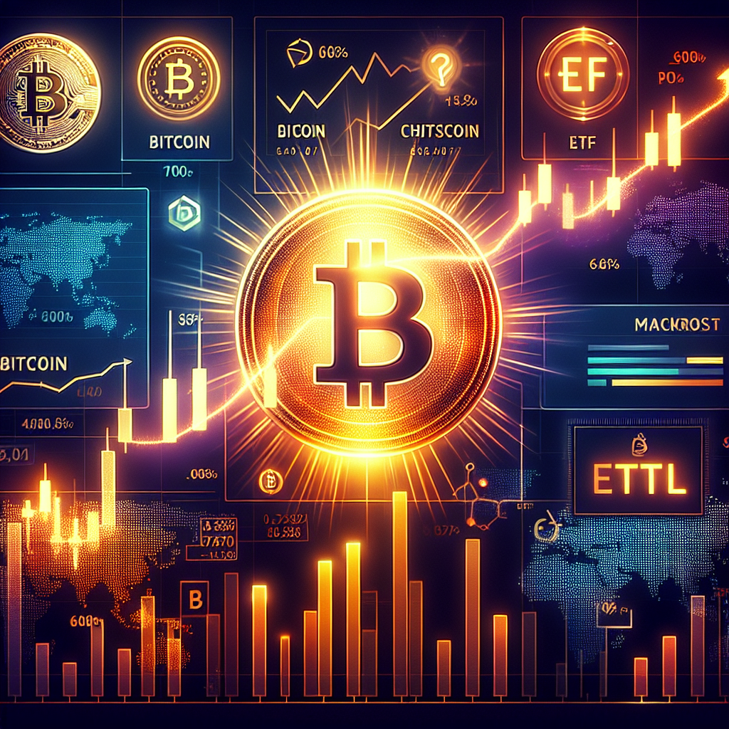 Here’s a great SEO-focused alt-text for the image you described: **Alt-text:** Modern professional blog header illustrating the intersection of macroeconomics and cryptocurrency, featuring a dynamic upward-trending Bitcoin price chart with glowing Bitcoin and ETF icons, subtle overlays of financial market data such as CPI numbers and Federal Reserve symbols, the Coinbase logo, and a stylized ETF document. The design uses vibrant orange accents (#FF9811), a bold dark blue background (#000D43), and midnight blue depth (#021B88), conveying market optimism, innovation, and the integration of crypto with mainstream finance. *Let me know if you want a shorter version or need it optimized for a specific platform!*