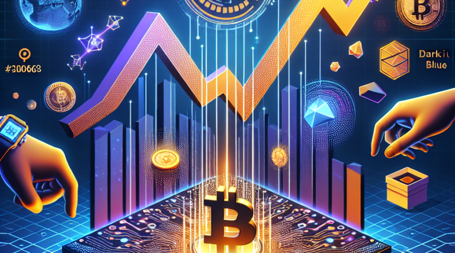 **SEO-Optimized Alt Text:** Sleek modern blog header image (1200x628 pixels) featuring vibrant orange, dark blue, and midnight blue brand colors; dynamic graph shows Bitcoin price surge transforming into rising $LIVE token icons; futuristic AR-enabled digital wearable wristband emits augmented reality effects; treasure vault imagery symbolizes rewards; overlaid with circuit patterns and digital token assets to represent blockchain innovation, investment growth, and gamified real-world participation in the LivLive ($LIVE) project.
