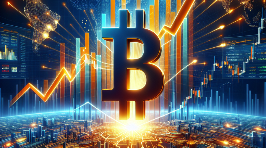 **SEO Alt-Text:** Modern digital illustration for a financial and cryptocurrency blog, sized 1200x628 pixels, featuring a bold upward-trending Bitcoin price chart with candlesticks and glowing arrows to symbolize a potential October rebound. A dominant, stylized Bitcoin logo sits at the center emitting energetic rays and digital sparks, set against a dynamic gradient background using #FF9811 orange, #000D43 dark blue, and #021B88 midnight blue. Subtle imagery of global finance, including world maps and stock market tickers, blends into the background, evoking momentum, optimism, and technical analysis. The design visually captures the theme of “Uptober” and Bitcoin’s resilience in volatile markets.