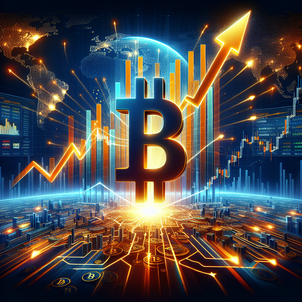 **SEO Alt-Text:** Modern digital illustration for a financial and cryptocurrency blog, sized 1200x628 pixels, featuring a bold upward-trending Bitcoin price chart with candlesticks and glowing arrows to symbolize a potential October rebound. A dominant, stylized Bitcoin logo sits at the center emitting energetic rays and digital sparks, set against a dynamic gradient background using #FF9811 orange, #000D43 dark blue, and #021B88 midnight blue. Subtle imagery of global finance, including world maps and stock market tickers, blends into the background, evoking momentum, optimism, and technical analysis. The design visually captures the theme of “Uptober” and Bitcoin’s resilience in volatile markets.