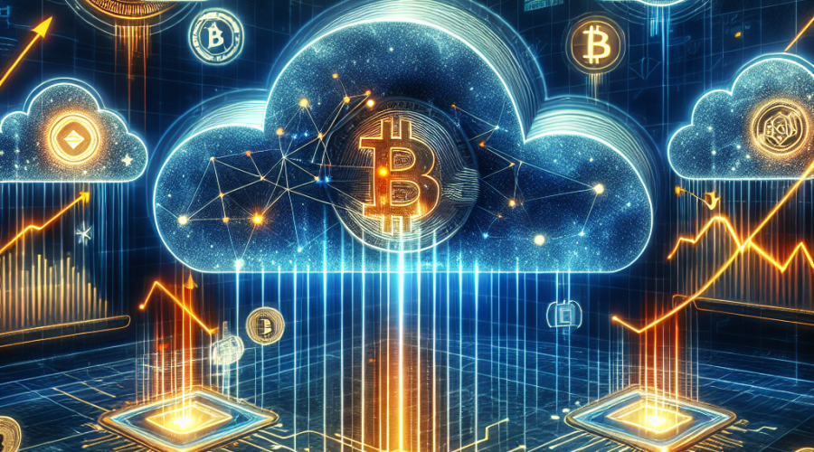 **SEO Alt-text:** "Modern blog header image illustrating cloud-based cryptocurrency mining in 2025, featuring stylized Bitcoin and leading crypto coins emerging from digital clouds linked to secure data servers. Upward financial charts and glowing lines represent passive income, growth, and innovation. Image includes FOR CRYPTO branding in vivid orange (#FF9811), dark blue (#000D43), and midnight blue (#021B88) for a professional, trustworthy, and tech-forward look, ideal for a top crypto investment blog."