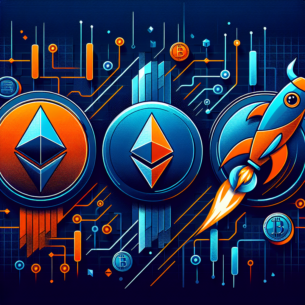 SEO-optimized alt-text for the described image: "Modern fintech blog banner (1200 x 628 px) with bold, energetic design featuring stylized icons of Ethereum (silver/blue diamond), Hedera (tech-inspired H logo), and MoonBull (vibrant orange bull-rocket hybrid launching upward). Icons are centrally arranged and connected by digital network elements on a midnight and dark blue gradient background, accented with brand colors #FF9811, #000D43, #021B88. Subtle blockchain grids and upward-trending arrows evoke crypto momentum and innovation. White/orange modern title reads: 'Crypto Market’s Hottest Picks: MoonBull, Hedera, and Ethereum.' Clean, professional, eye-catching design for fintech blog."